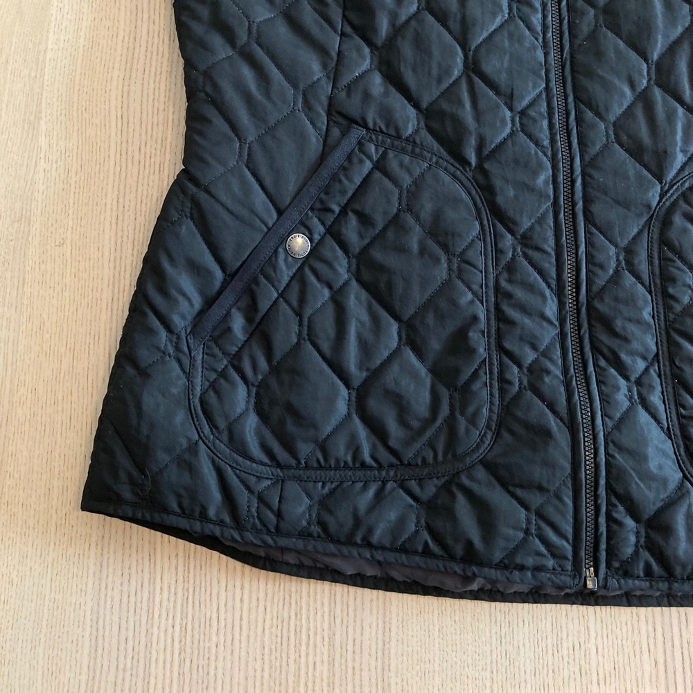 Eddie Bauer Jacket Womens L Black Quilted Puffer Full Zip Mock Neck Lightweight - Picture 14 of 14